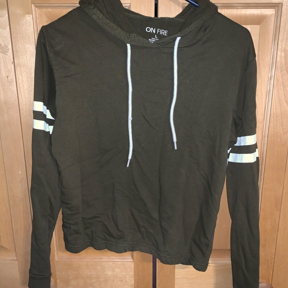 Great condition dark green cropped hoodie
